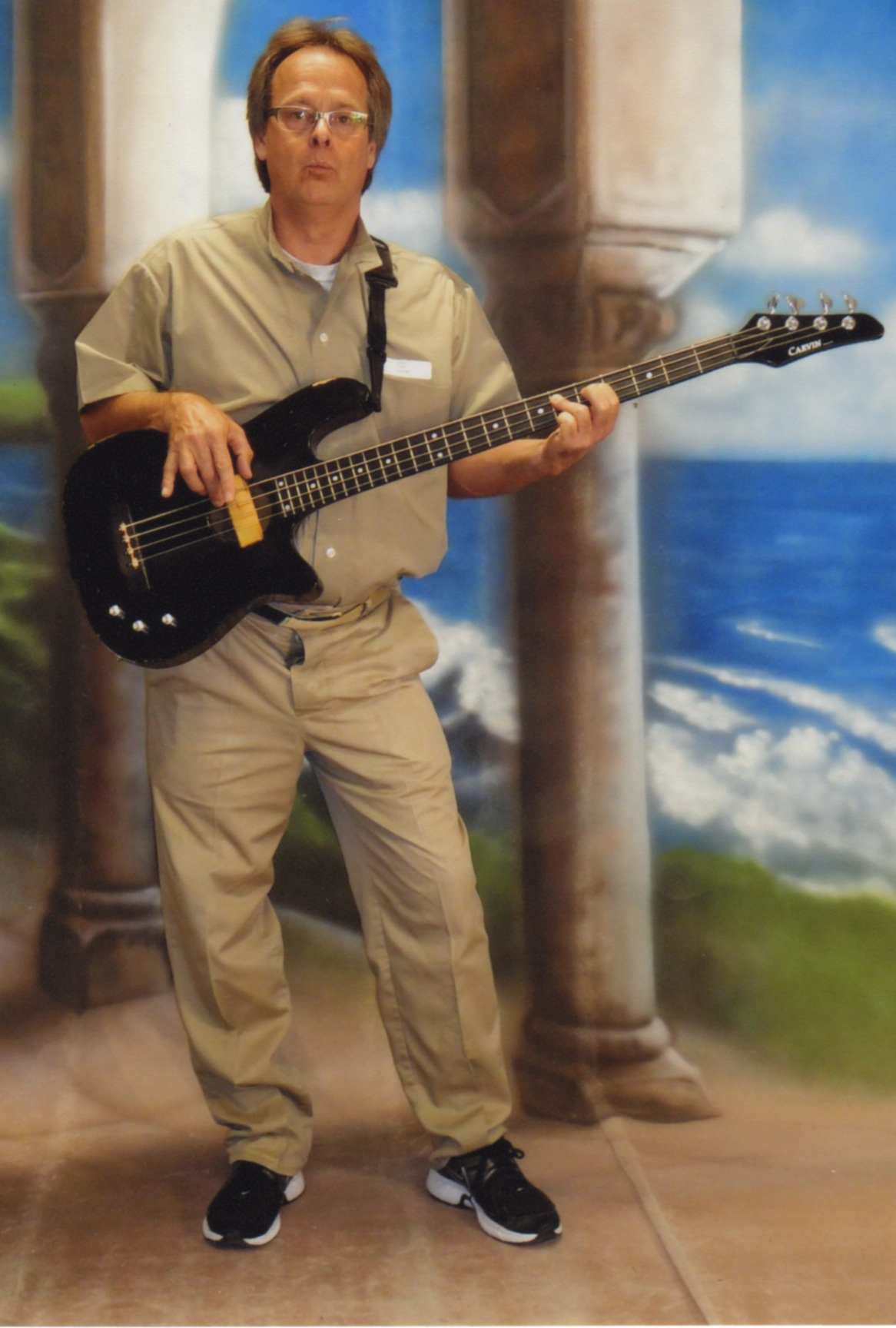 Marc on his prison bass guitar