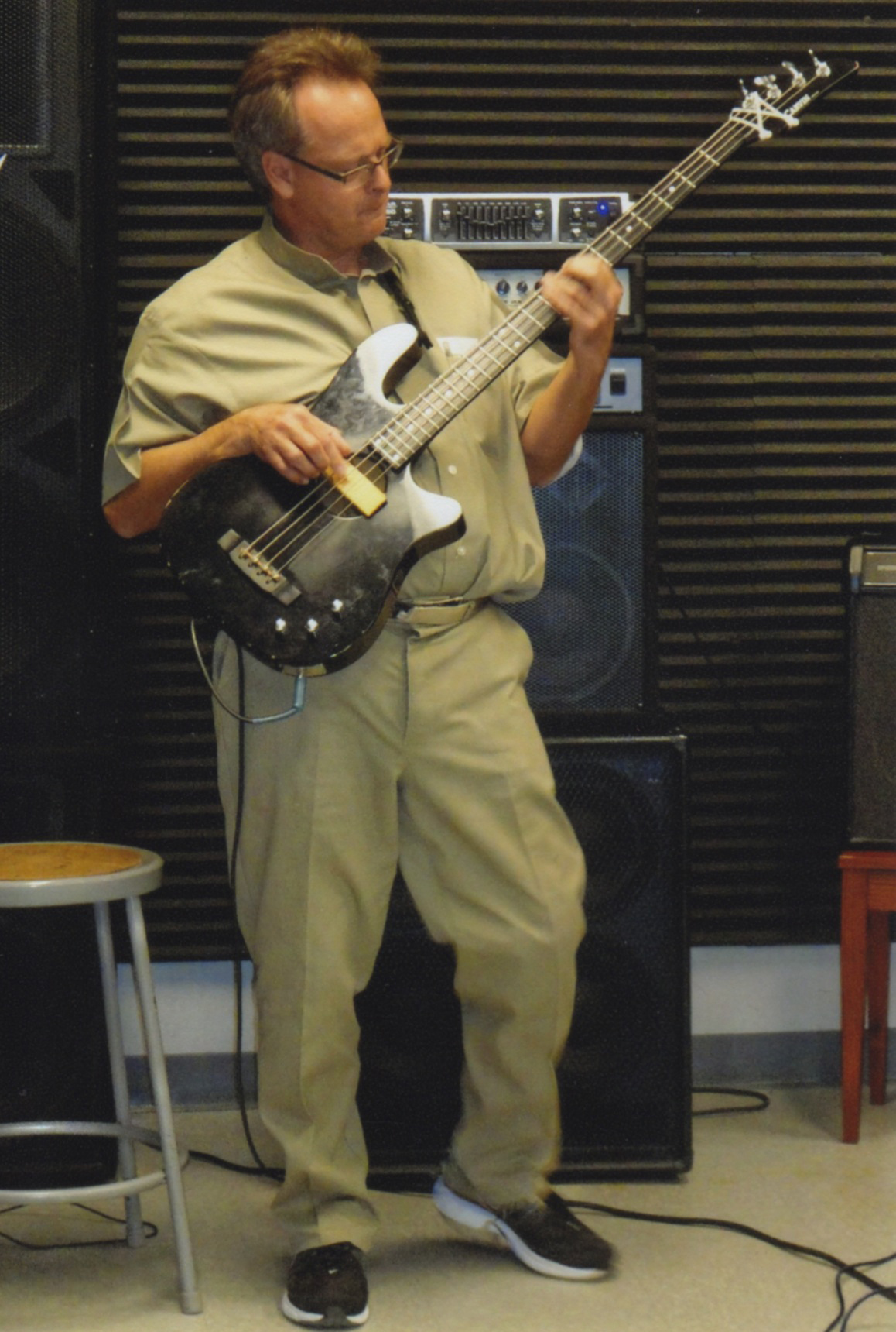 Marc Emery on bass guitar in prison