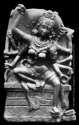 Ancient pot-sex Goddess Kali, From a 12th Century Indian temple.