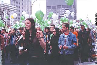 Montreal marchers: filling the streets with pot, people and balloons.
