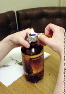 Smoking through a burbulyator.
