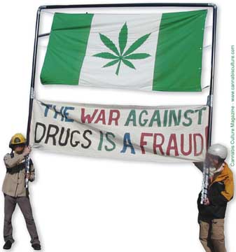 Canadian Marijuana Party Leader Marc-Boris St Maurice (left) and Pierre-Etienne Paradis.