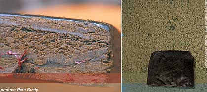 l to r: Afghani chunk (from intro pic) sliced, Ice-o-lator hash (background: wet/unpressed)