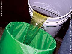 pour the green water through for the next screening