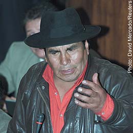 Bolivian indian deputy Felipe Quispe.