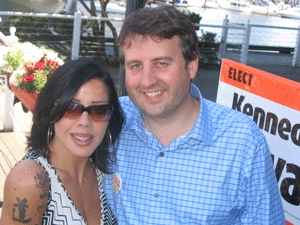 NDP candidate Kennedy Stewart with singer Bif Naked