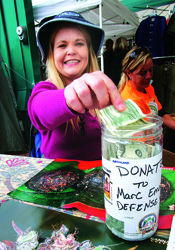 Collecting donations for Marc Emery at Seattle Hempfest