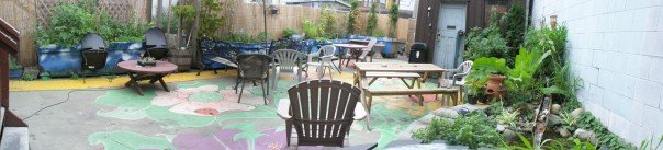 The outdoor patio lounge and party area